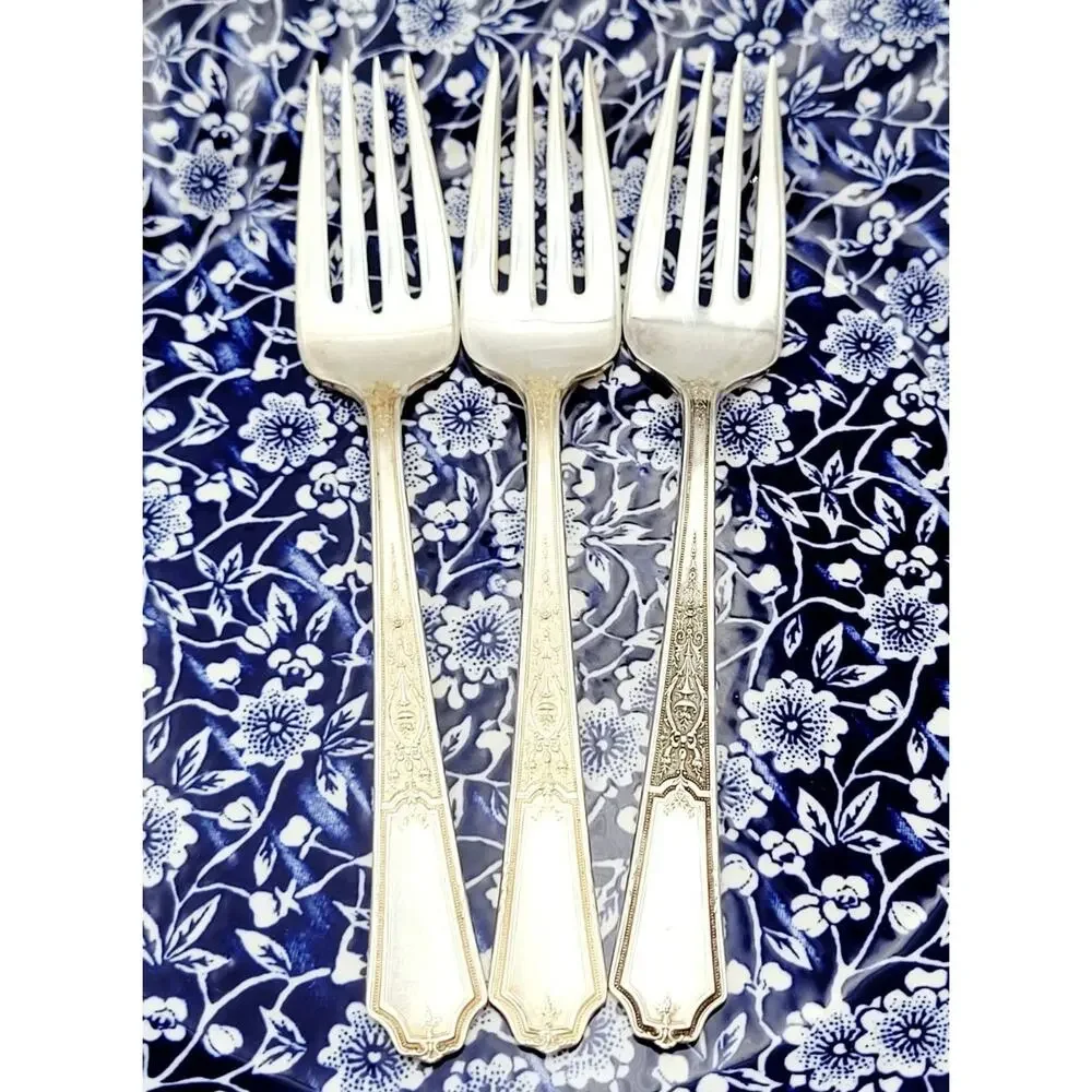 1847 Rogers Bros Ancestral Silverplate IS Set of 3 Salad Fork Discontinued